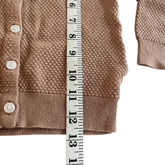 H&M Girls Light Brown Waffle Knit Cardigan - 18-24 Months - Picture 4 of 6